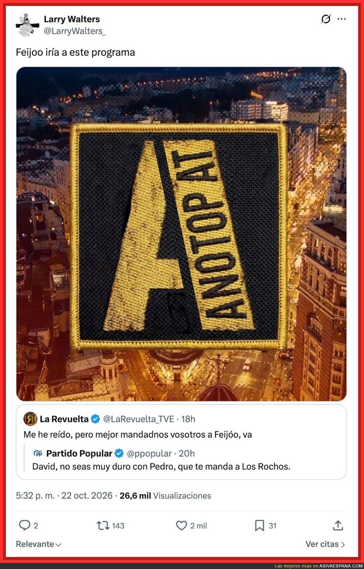 La Revuelta invita a Feij&oacute;o y &eacute;l ya tiene elegido su plat&oacute; de confianza
