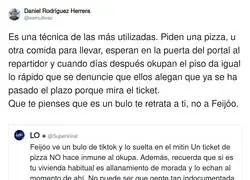 Ni el ticket de la pizza te libra del okupa, Alberto, aunque lo leas en el mitin