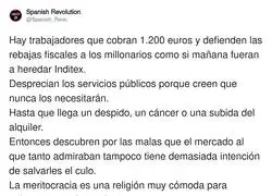 Meritocracia a la espa&ntilde;ola: el obrero de 1.200 euros defendiendo la herencia de Amancio como si le tocara una tienda