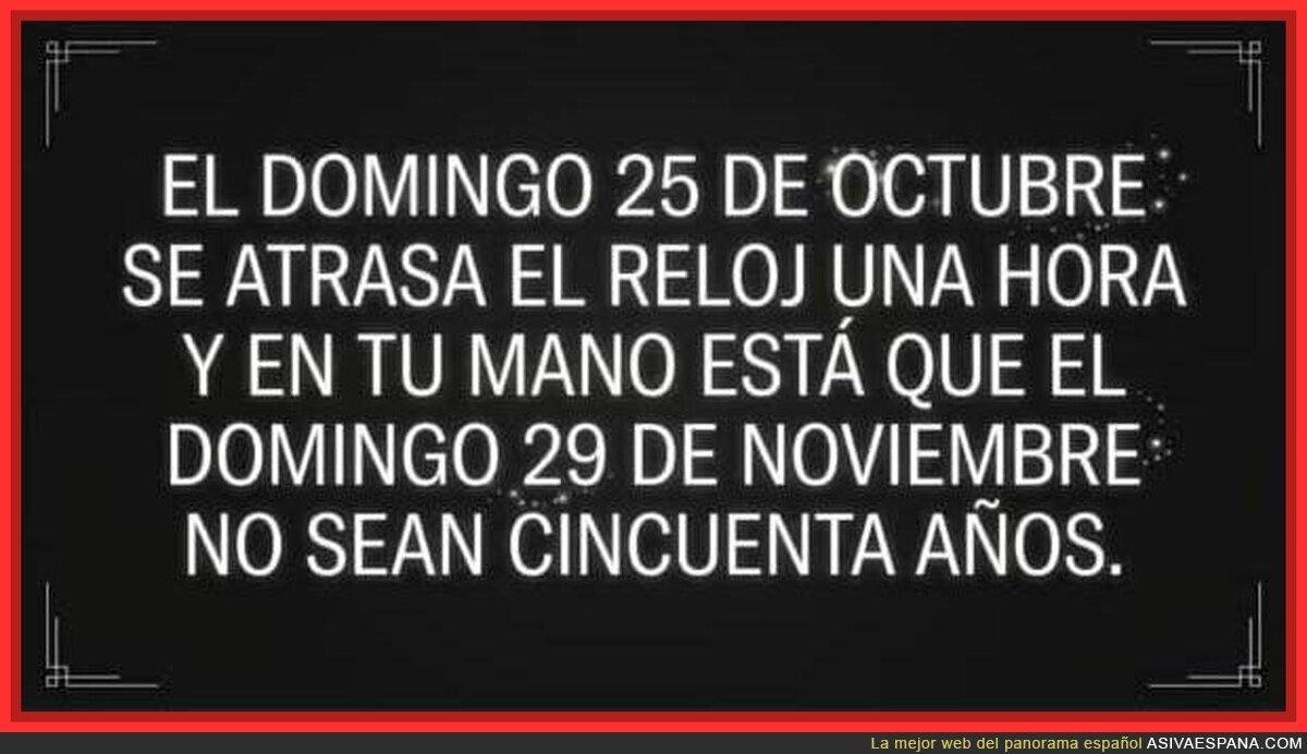 Este domingo el reloj se atrasa una hora; el 29N hay quien lo quiere poner en hora del NO-DO