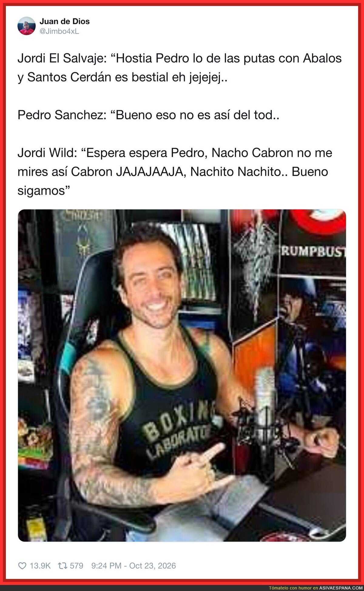La entrevista de Jordi Wild a S&aacute;nchez: diez minutos de pol&iacute;tica y dos horas de &laquo;&iexcl;Nachito, cabr&oacute;n!&raquo;