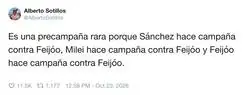 Feij&oacute;o ha conseguido lo imposible: ir perdiendo un debate en el que solo participa &eacute;l