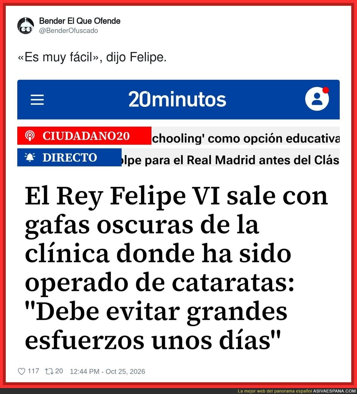 Pan comido, dec&iacute;a... y ahora hay que ir de gafas oscuras y sin hacer esfuerzos ni para levantar la ceja