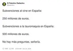 Al cine le dan 250 y al toro 500. Eso s&iacute; que es torear al contribuyente