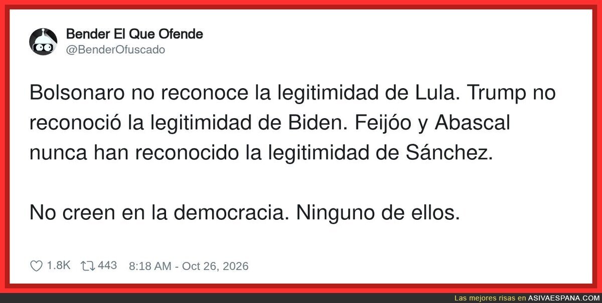 La democracia est&aacute; genial, siempre que la gane yo