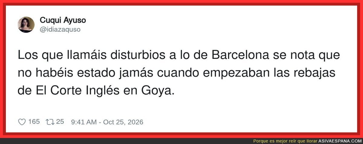 Los disturbios de Barcelona no son nada para quien ha sobrevivido al primer d&iacute;a de rebajas de El Corte Ingl&eacute;s de Goya