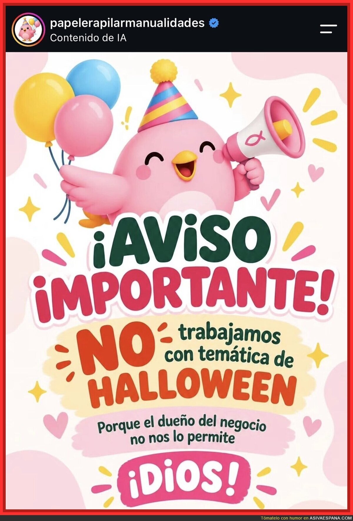 Una papeler&iacute;a veta Halloween porque Dios no lo permite y el TPV tampoco