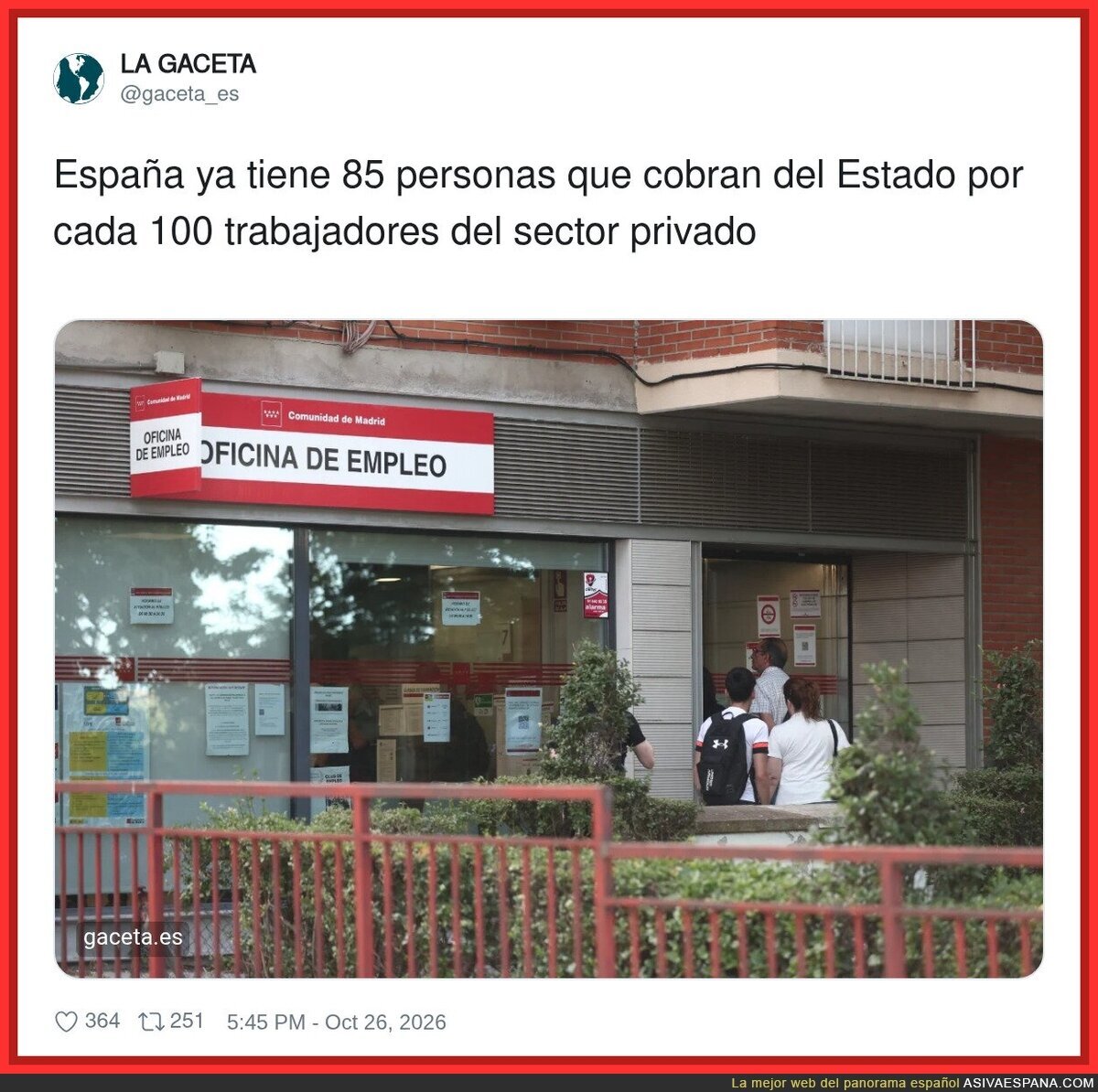 Ya somos más los que cobramos del paro que los que curramos, pero tranquilos, que el PIB sube