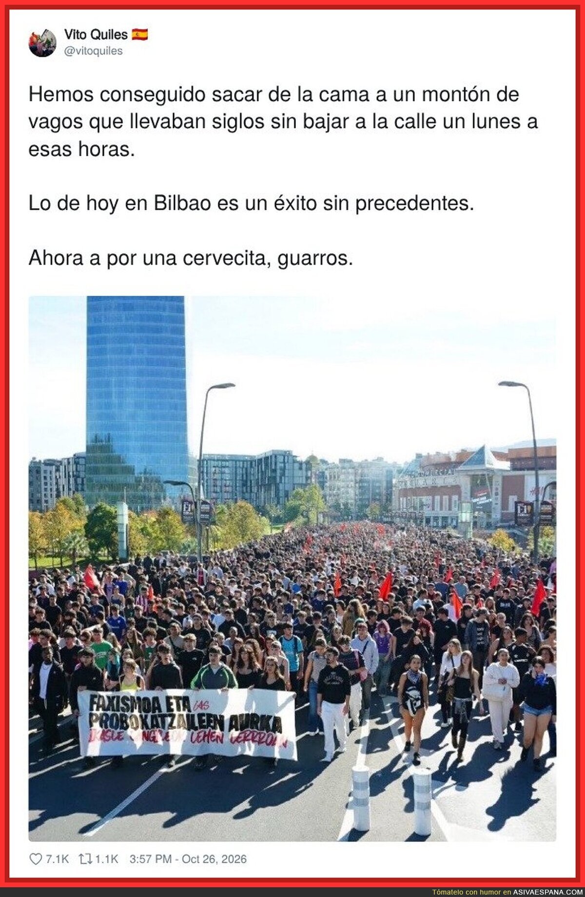 Vito Quiles se apunta la manifestaci&oacute;n que lo ech&oacute; de Bilbao: marketing de m&aacute;ster