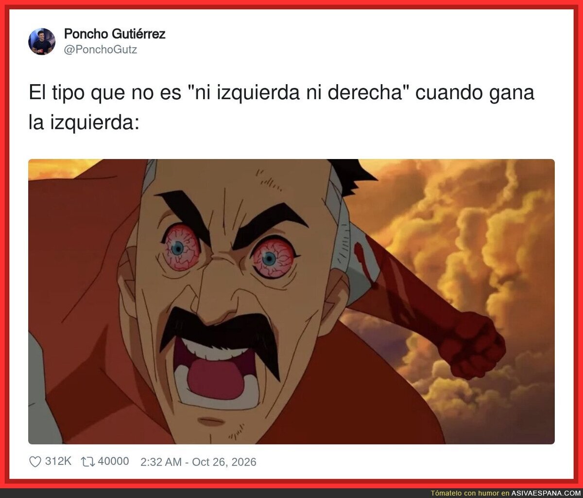 El wey que no es "ni izquierda ni derecha" cuando gana la izquierda: