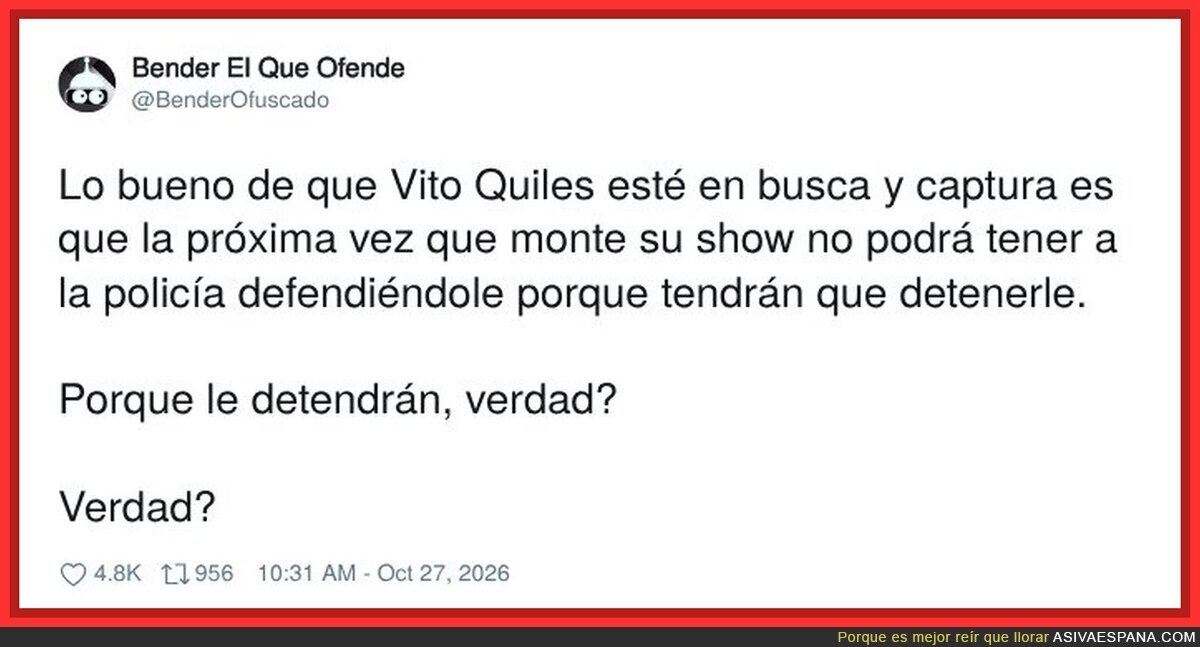 Vito Quiles en busca y captura: la escolta policial pasa a ser de las de esposas