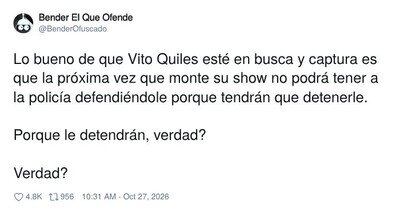 Vito Quiles en busca y captura: la escolta policial pasa a ser de las de esposas