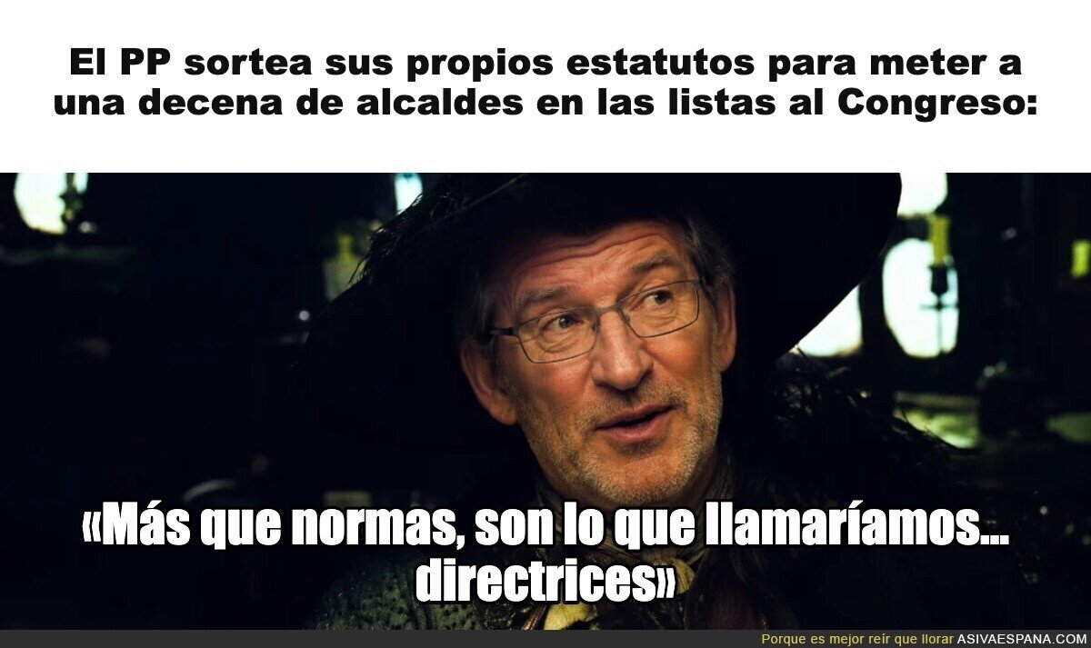 Los estatutos del PP: cumplir las normas es opcional, igual que la dieta del lunes