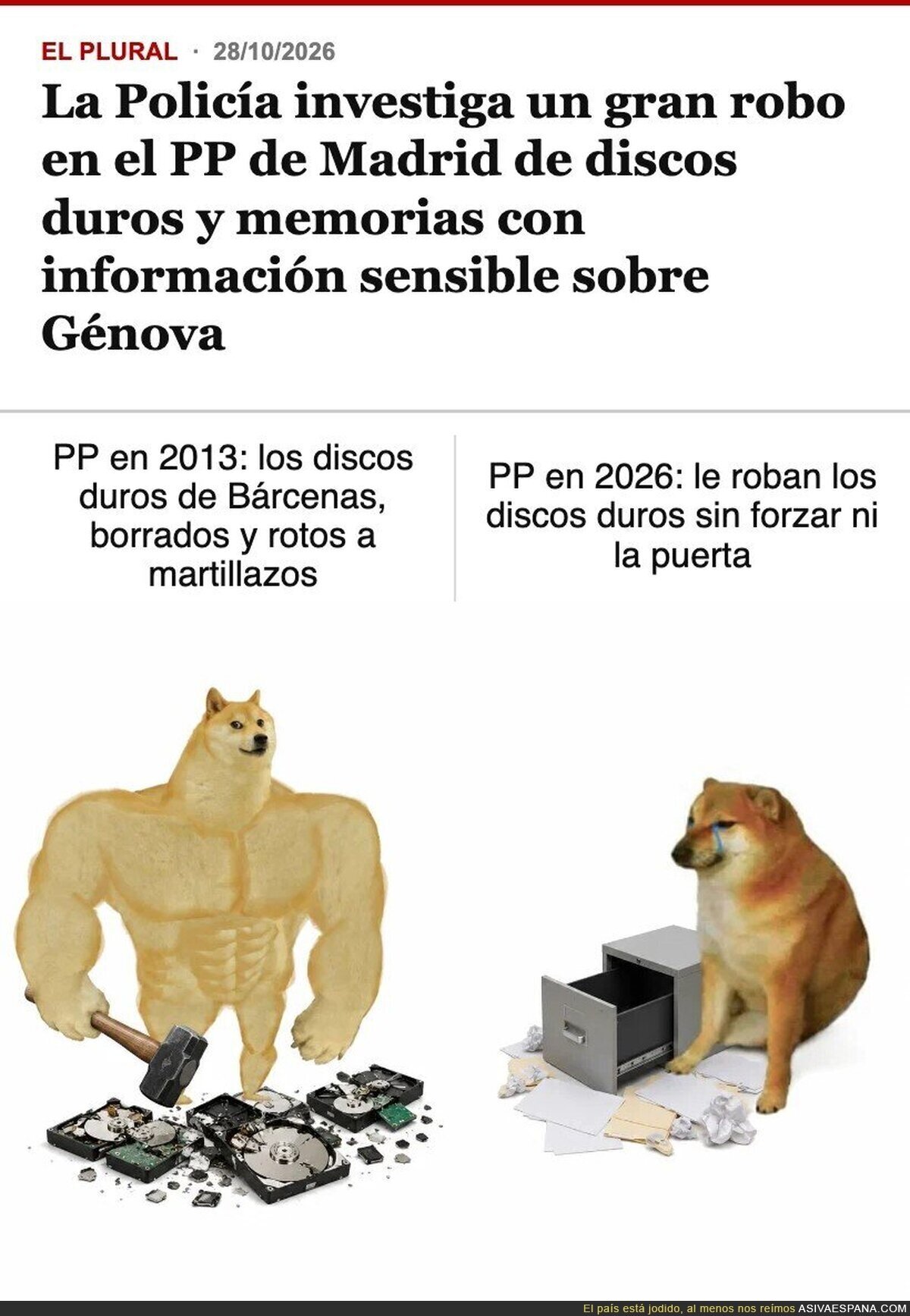 Los discos duros de G&eacute;nova: lo &uacute;nico del PP que se rompe con m&aacute;s facilidad que sus promesas