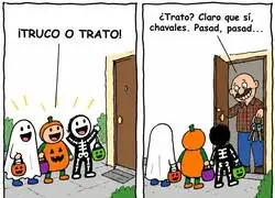 Truco o trato en Espa&ntilde;a: los ni&ntilde;os piden caramelos y el casero les ofrece un trastero