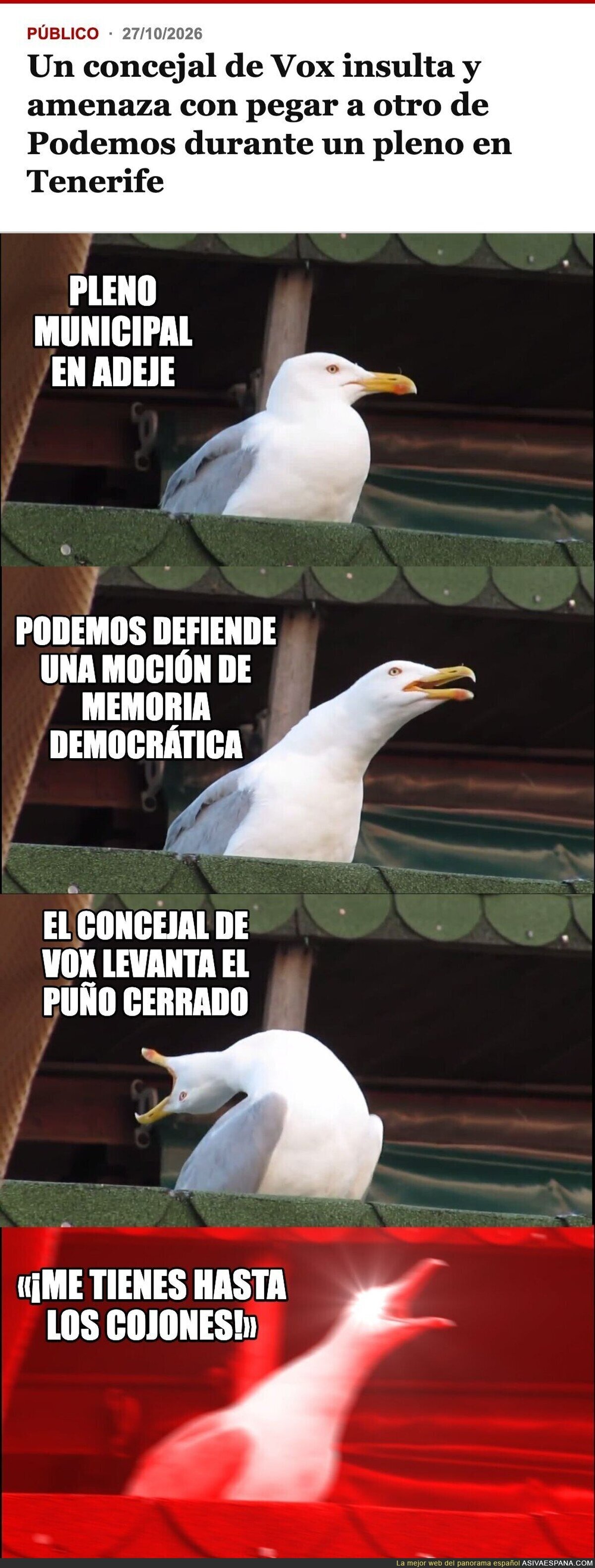 Un concejal de Vox descubre el pu&ntilde;o en alto justo cuando se le acaban los argumentos
