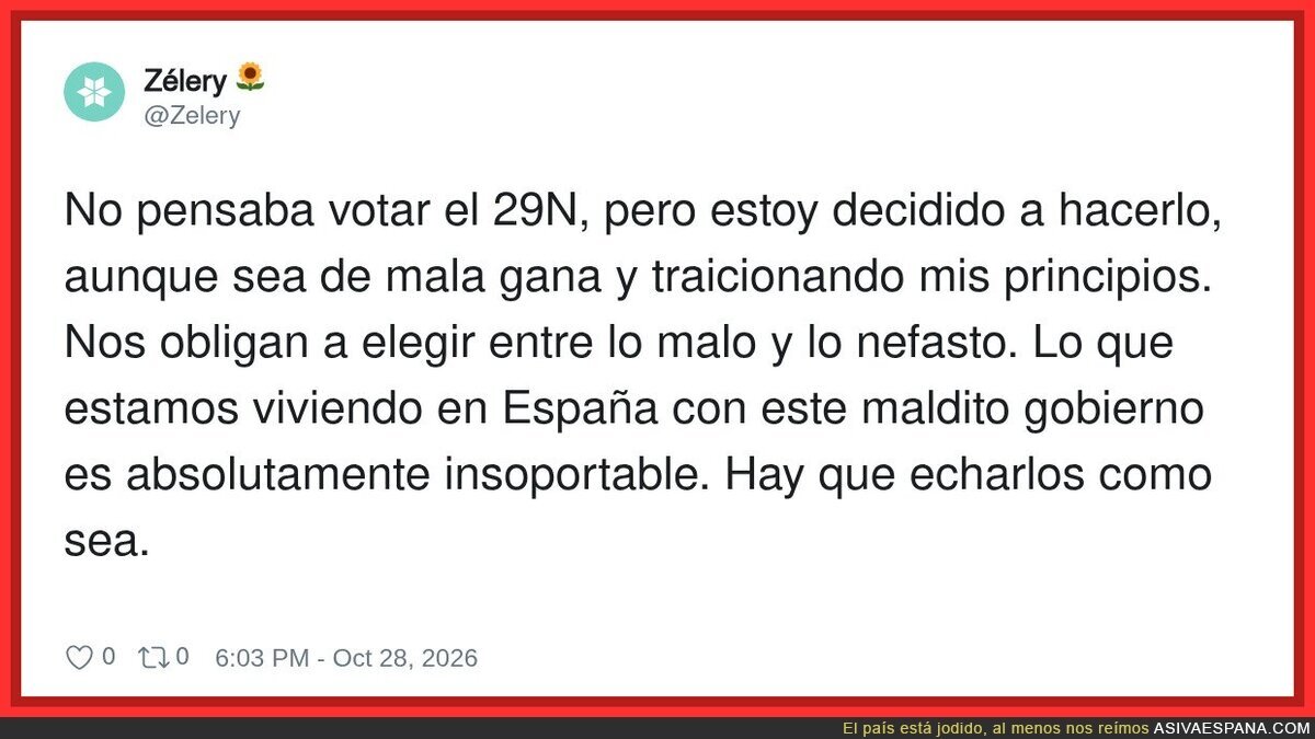 Votar al que menos asco da, la democracia en modo men&uacute; del d&iacute;a