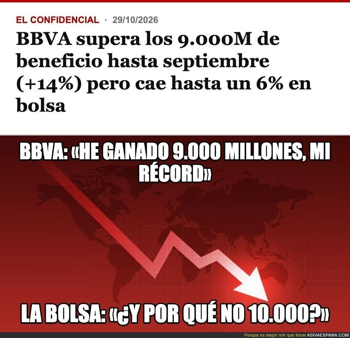 El BBVA gana 9.000 millones y la Bolsa lo castiga por no haber cobrado una comisi&oacute;n m&aacute;s