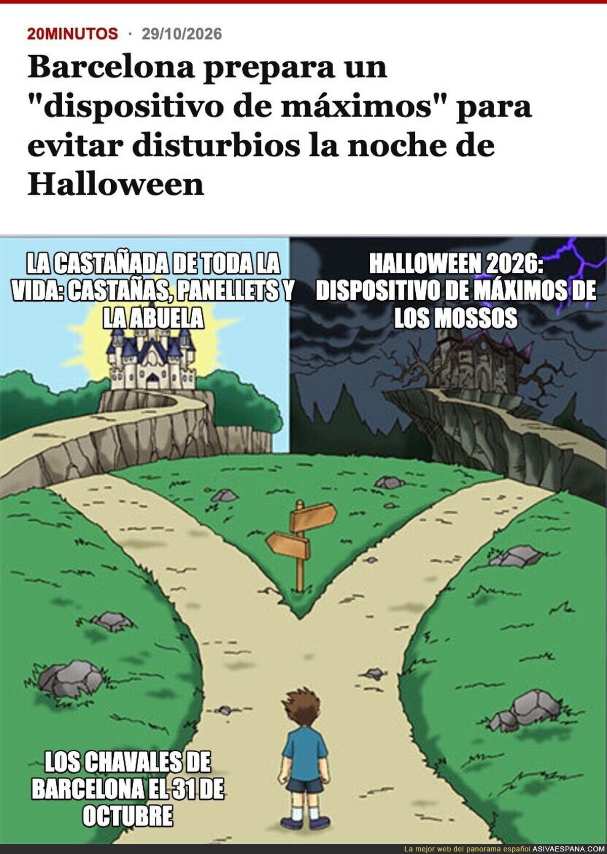 Barcelona elige entre la abuela con casta&ntilde;as o los Mossos con casco