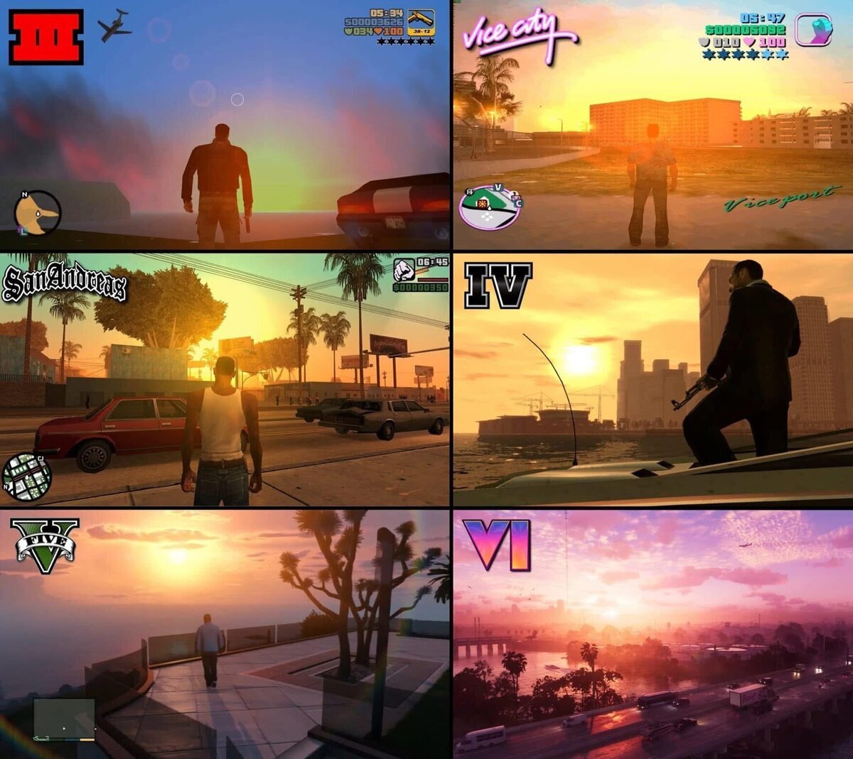 Los atardeceres en los juegos de GTA