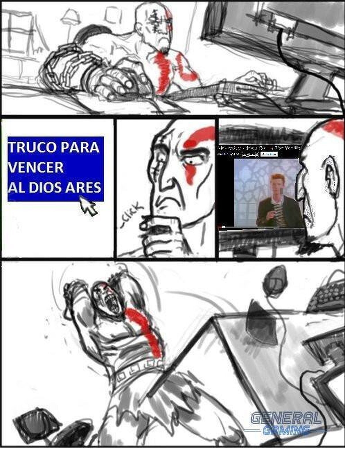 Kratos ha sido Rickrolleado