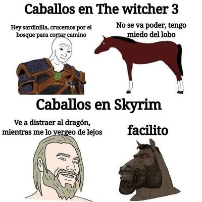Los caballos de Skyrim son algo kamikases