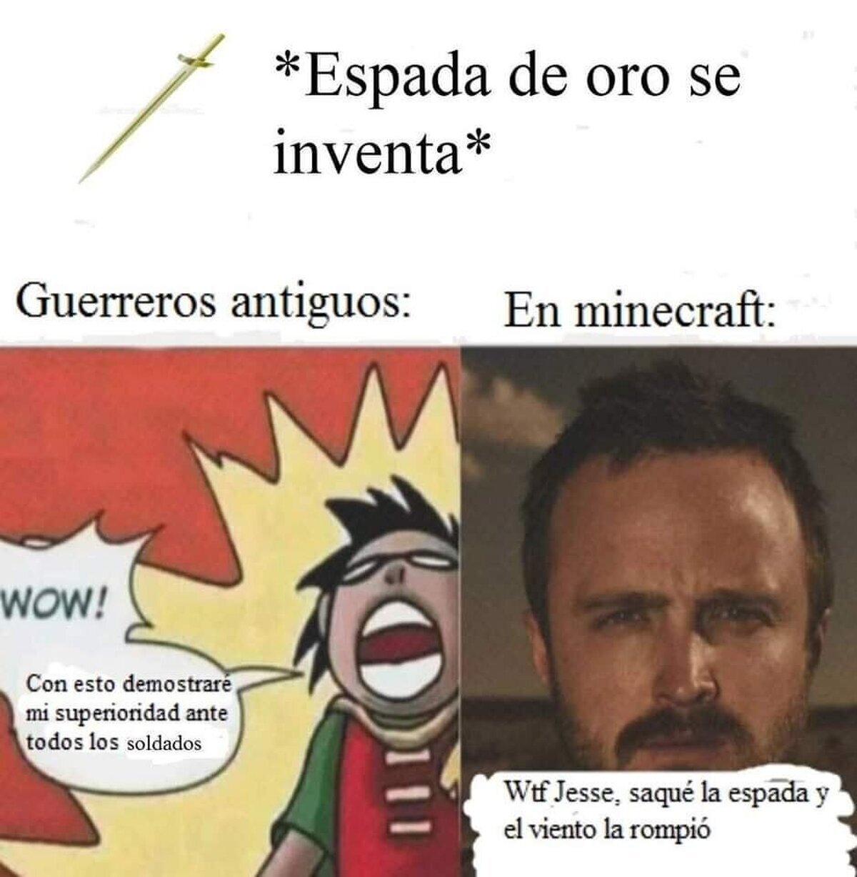 Las espadas de oro en Minecraft