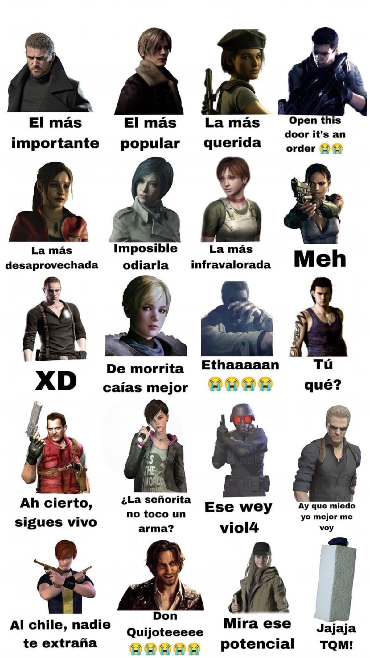 Los protagonistas de Resident Evil