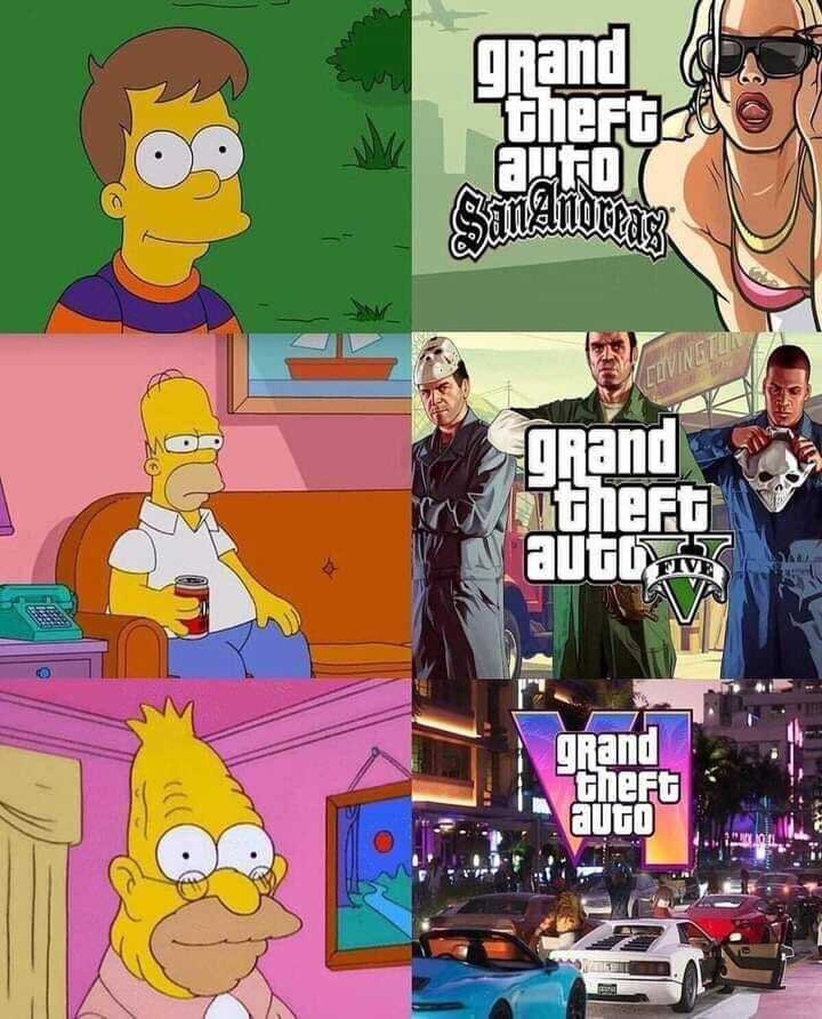 Tres generaciones de GTA