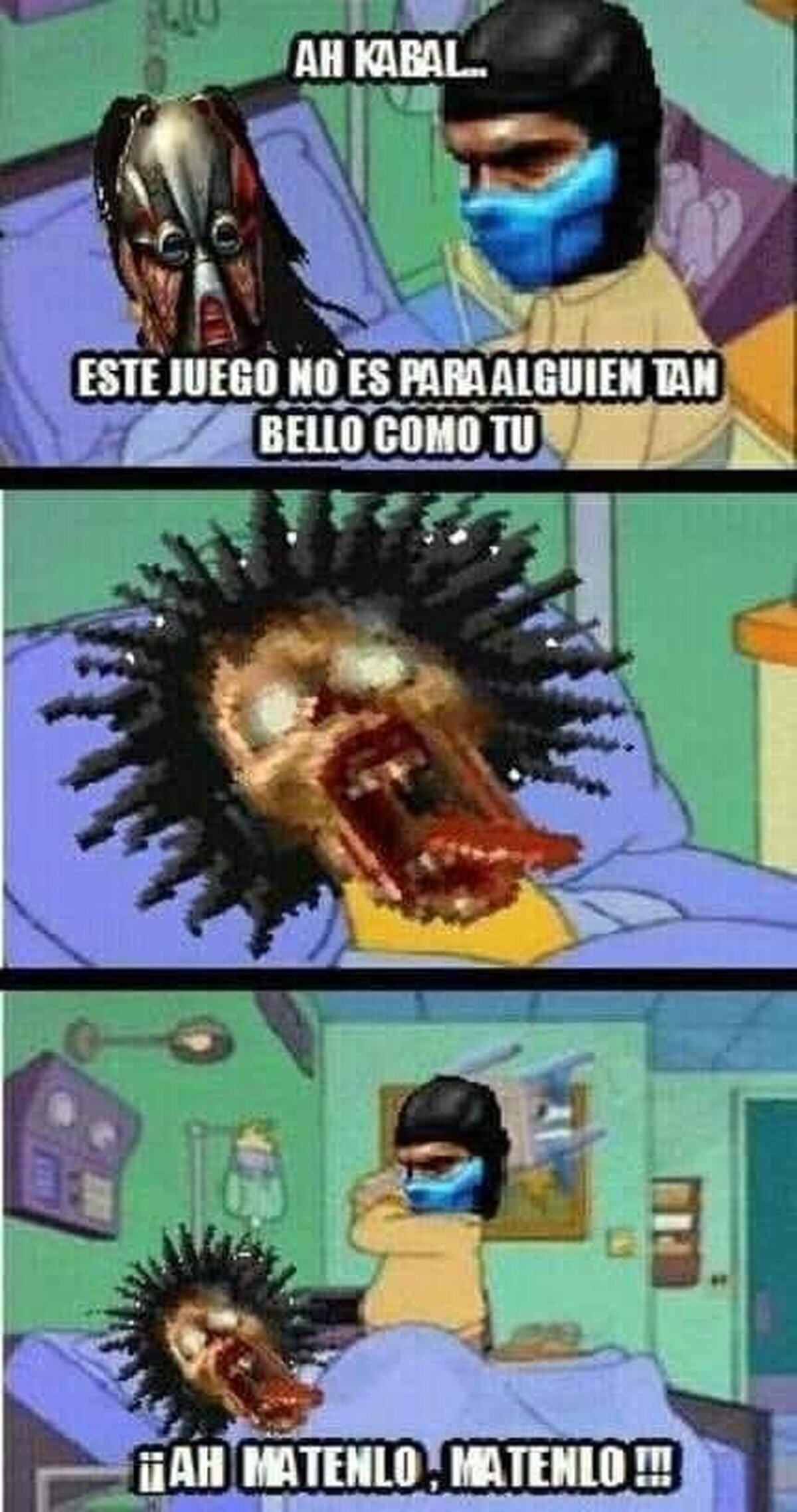 Qué feo es Kabal sin máscara