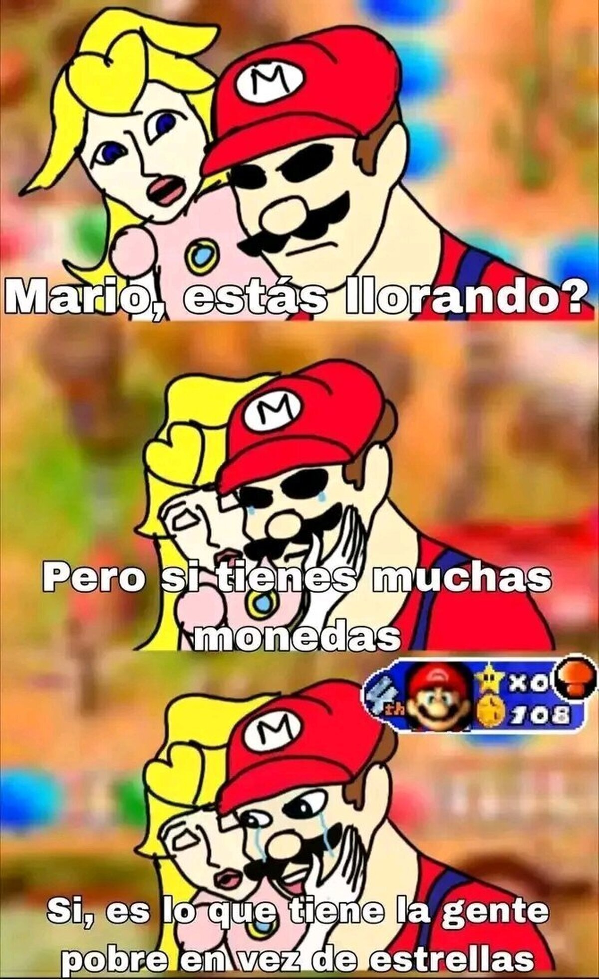 Pobre Mario solo tiene dinero