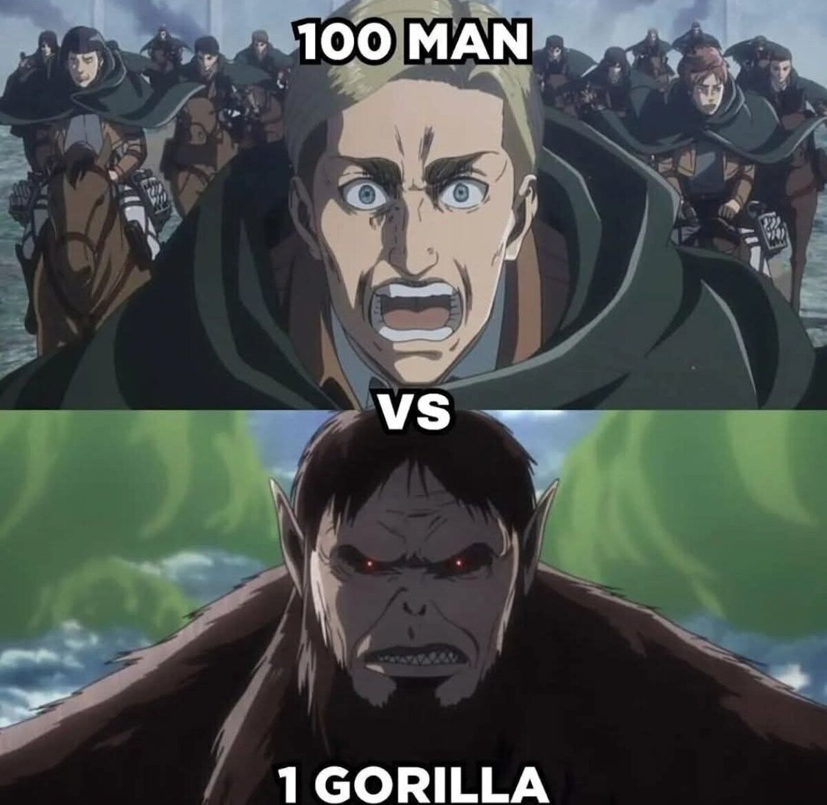 Ya vimos lo que pasó con 100 hombres vs 1 gorila