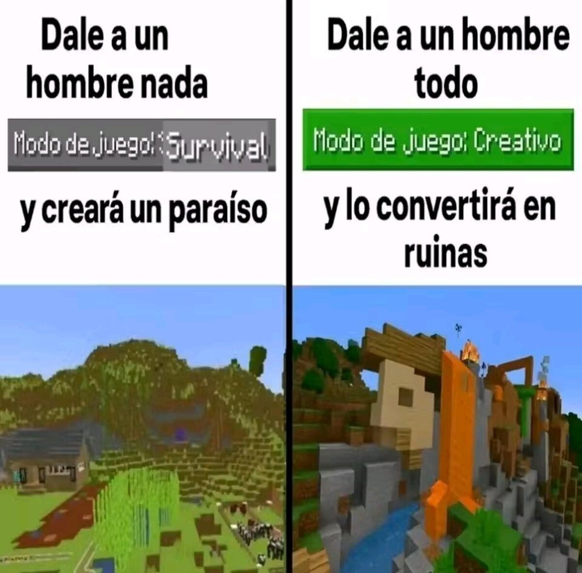Aplica en la vida como en el Minecraft