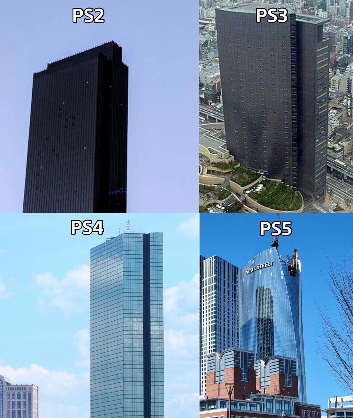 Edificios parecidos a las consolas de Sony