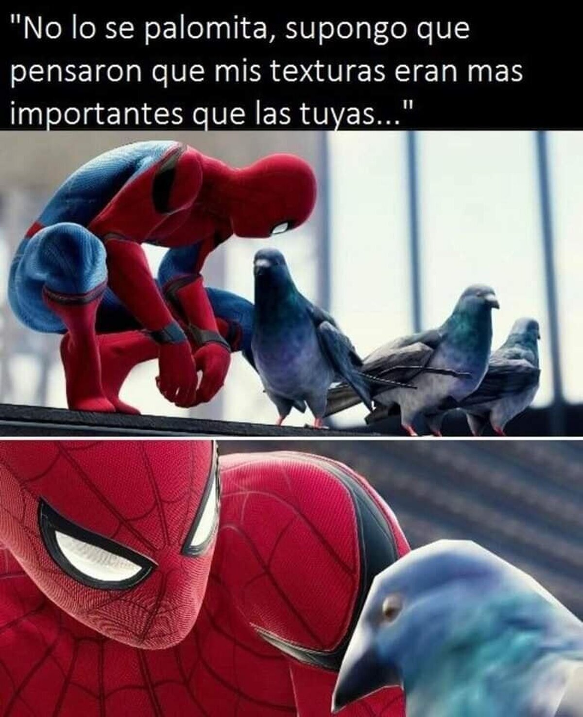 Justicia con las palomas de Spiderman