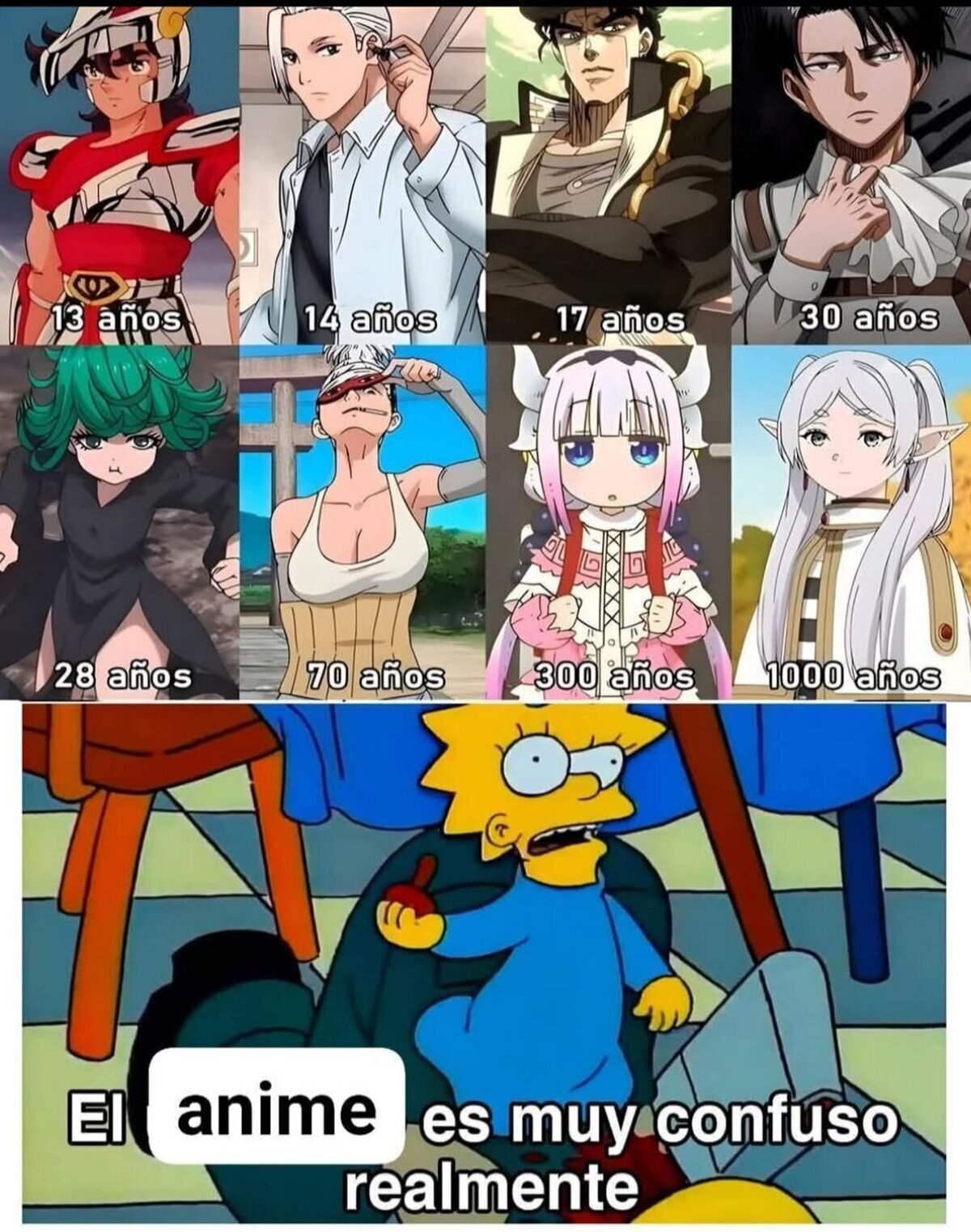 Las edades en los animes