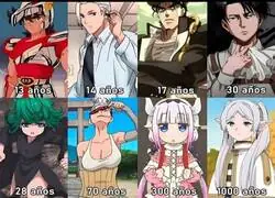 Las edades en los animes