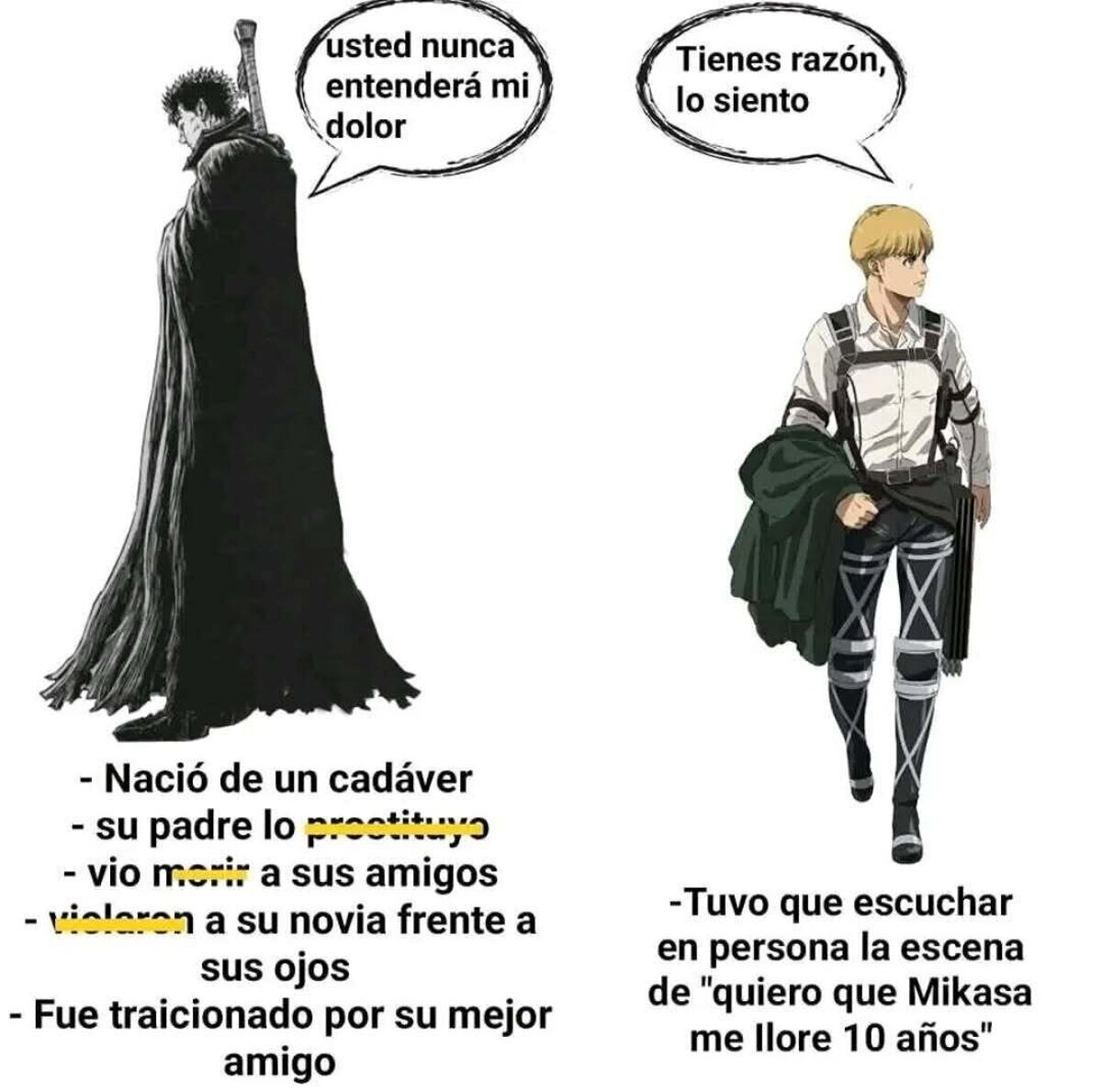 El cringe que debió soportar Armin