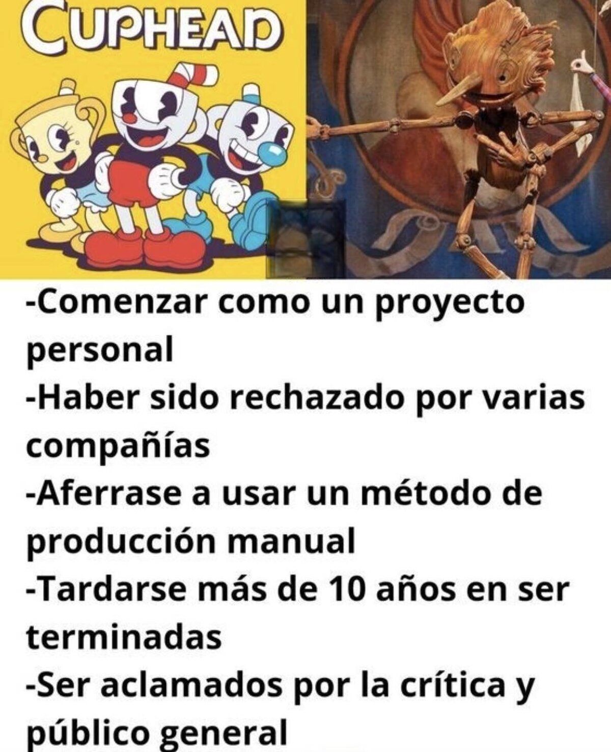 Cuphead y Pinocho