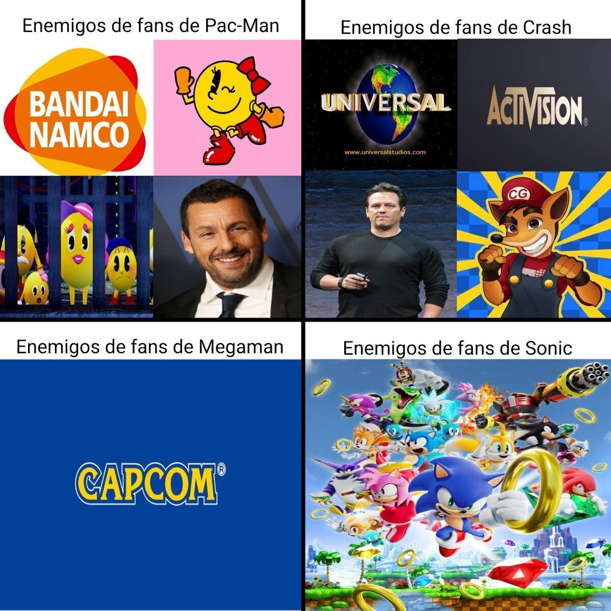 Los enemigos de los fandoms de cada franquicia