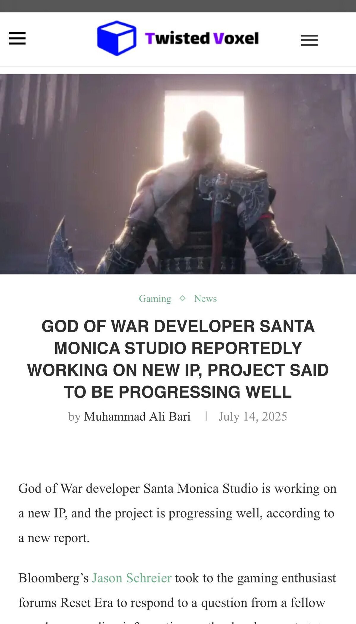 Santa Monica Studio estaría trabajando en una nueva IP