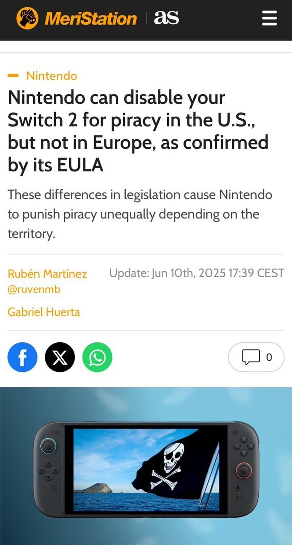 Nintendo no podría bloquear tu Switch 2 si estas en Europa