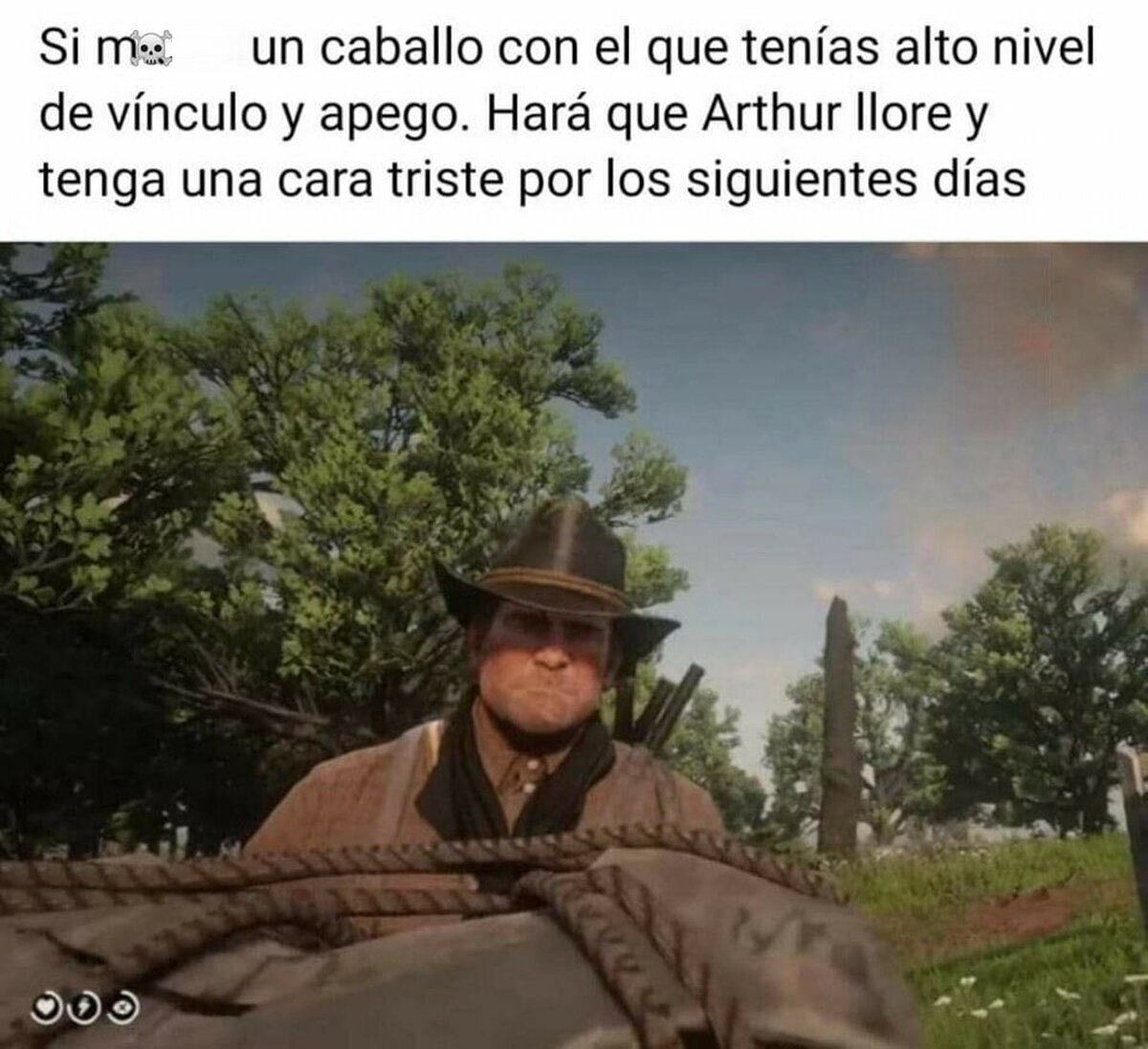 Arthur puede ponerse triste por su caballo