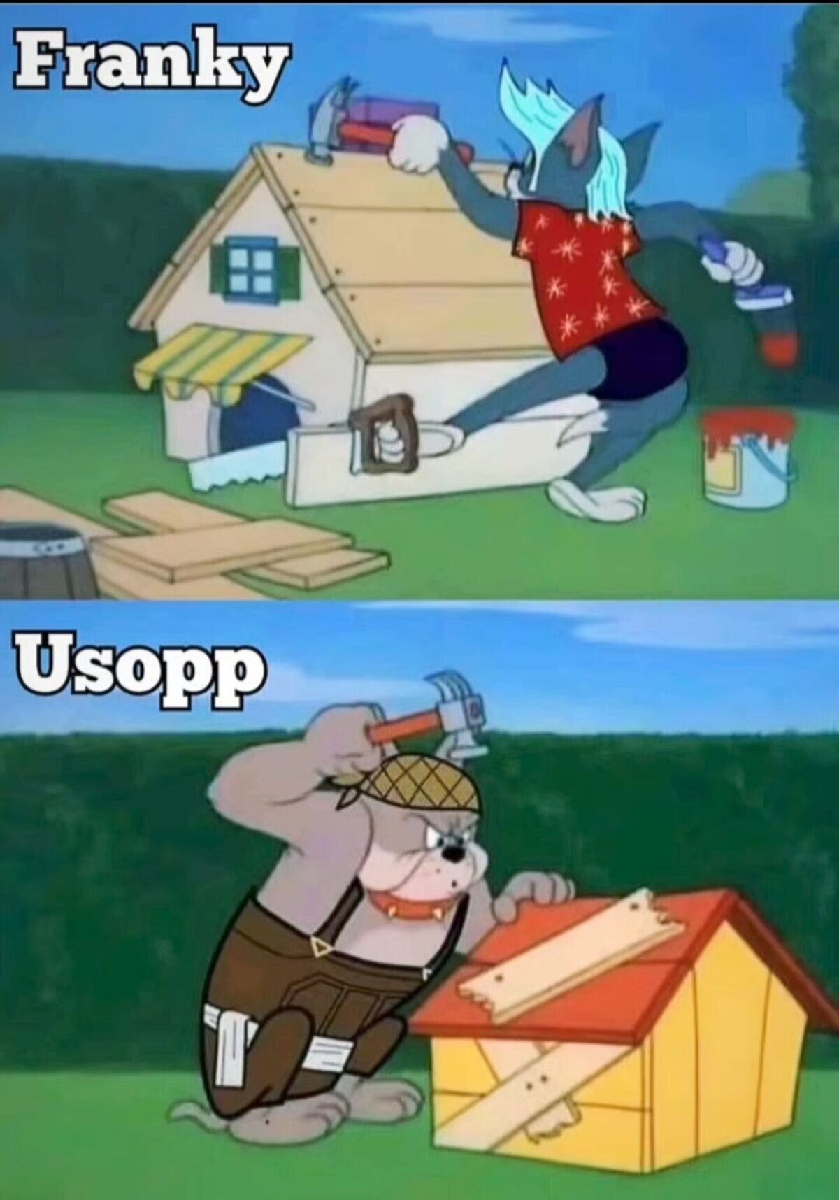 Usopp hacía lo que podía