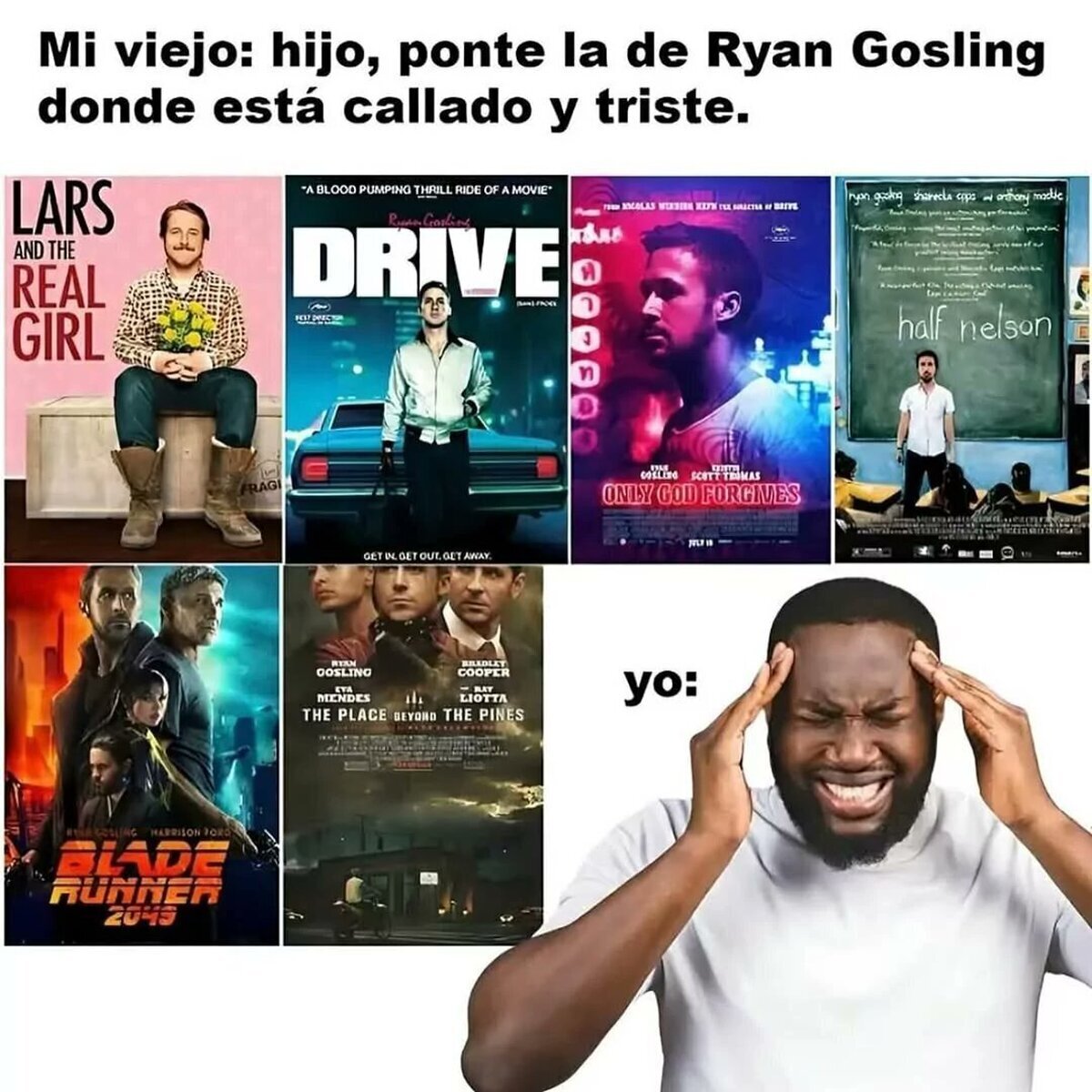 Ryan Gosling callado y triste