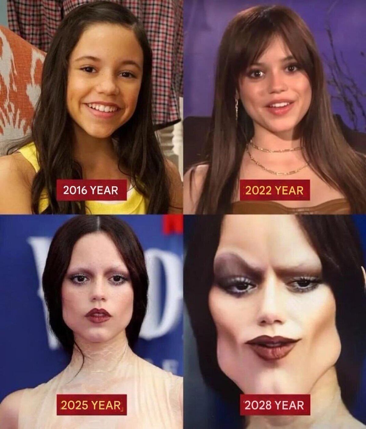 La transformación de Jenna Ortega, casi completa