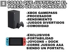 Consolas justificando precios