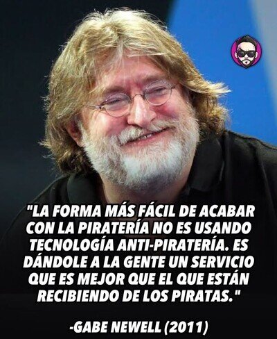 Gabe Newell tratando a los piratas