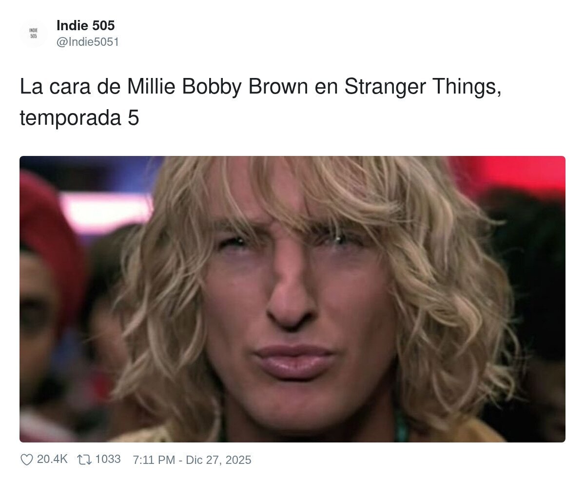 La cara de Millie Bobby Brown en Stranger Things