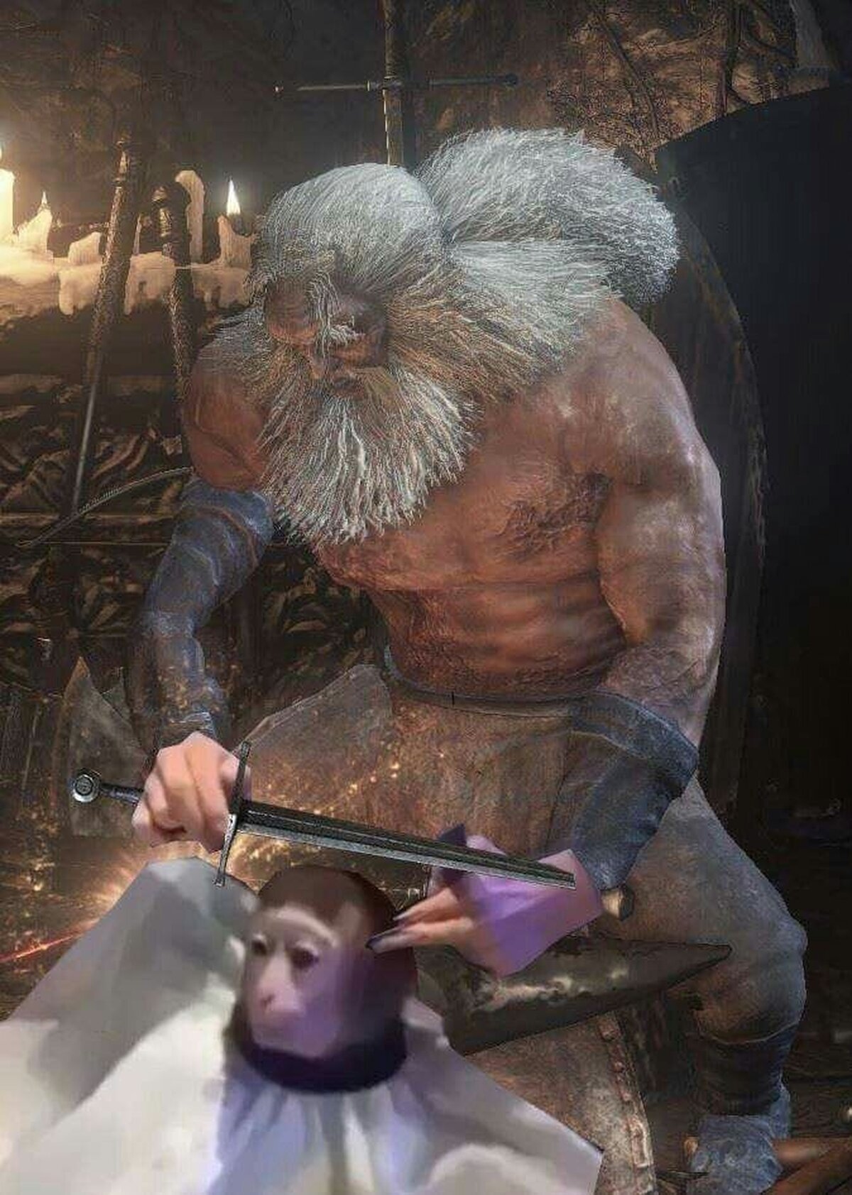 Peluque&aacute;ndome con mi compa el Andre